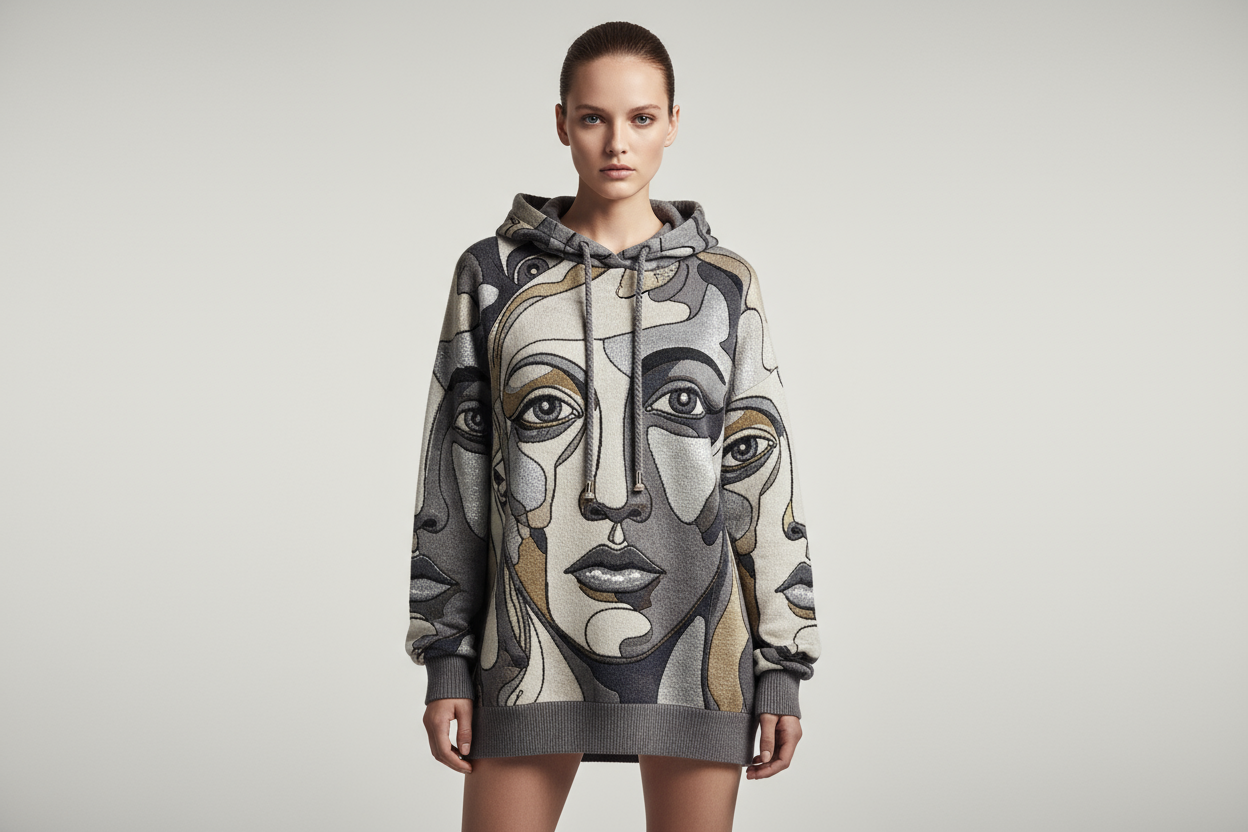 LUXURY HOODIE DESIGN WITH A SUPER MODEL WEAR FACES